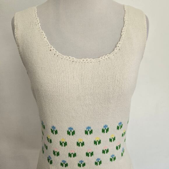 Vintage Tennisknit by Hampton Court Mini Knit Dress Floral 1970s Rare Women - Picture 4 of 11
